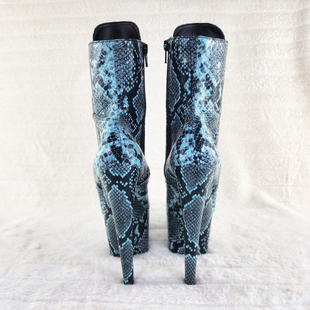 Adore 1020 Mint Snake Print 7" High Heel Platform Ankle Boots NY - Totally Wicked Footwear