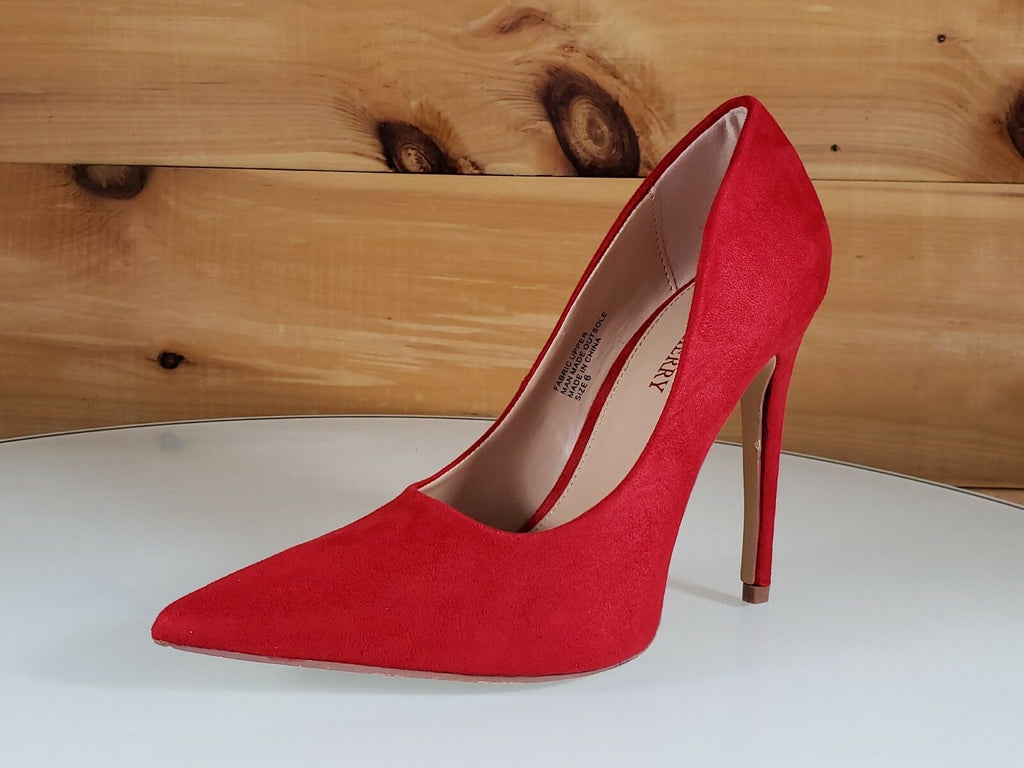Red Cherry Milly Fuchsia Vegan Suede Pointy Toe Pump Shoe 4.5