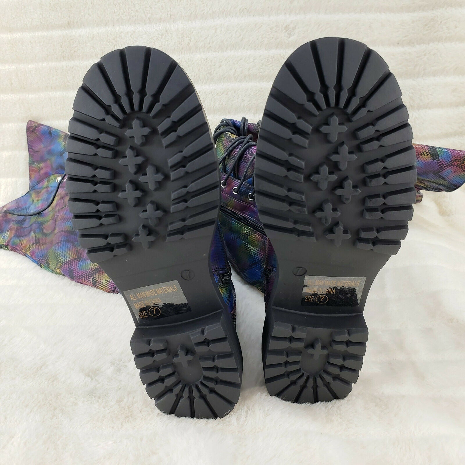 Slither Rainbow Snake Corset Lace Over the Knee Pirate Boot Travis 6 - 10 - Totally Wicked Footwear