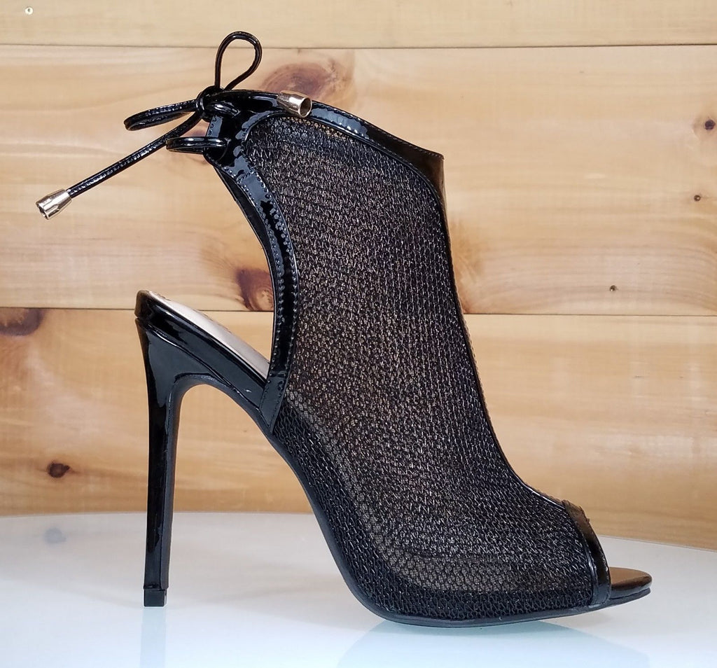 Black Peep Toe Knitted Block Heel Sock Boots - Murielle – Rebellious Fashion