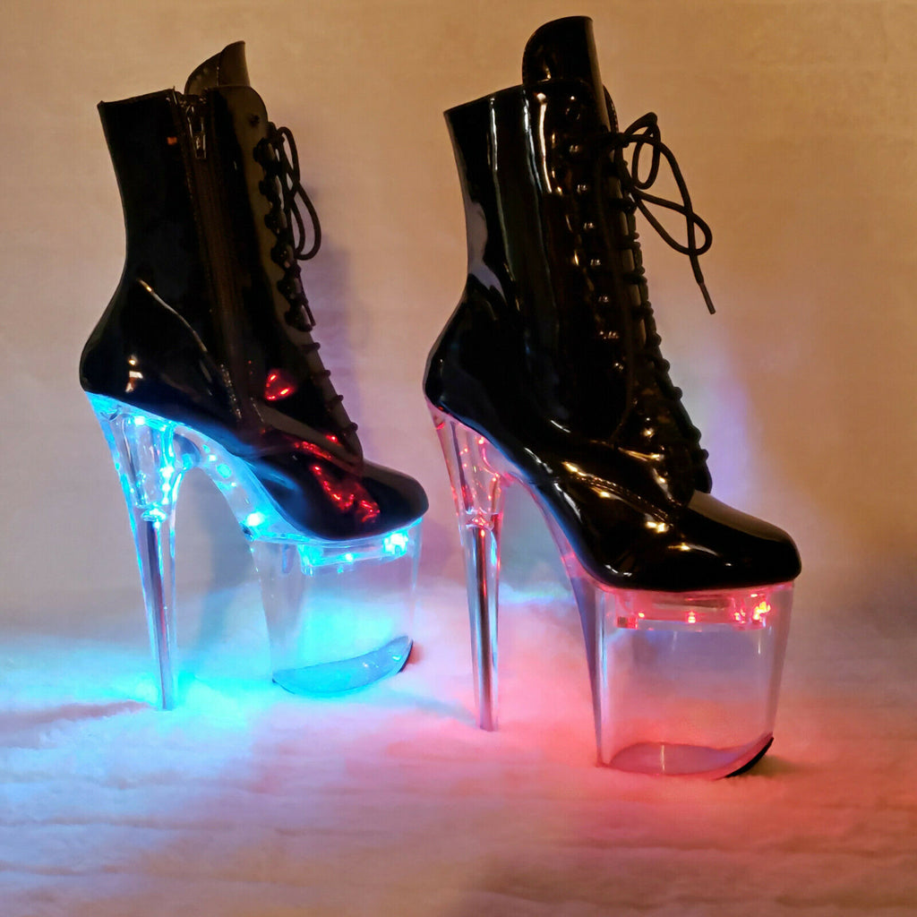 Flashdance 1020 LED Multi Light Up Platform Ankle Boots 8" High Heels NY - Totally Wicked Footwear