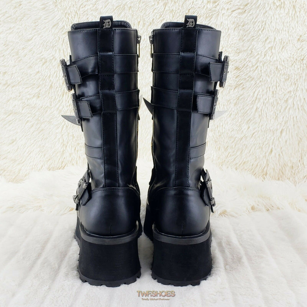 GraveDigger 250 Claw Spike Black Lace Up Boots Mid Calf Men Sizes IN HOUSE STOCK - Totally Wicked Footwear