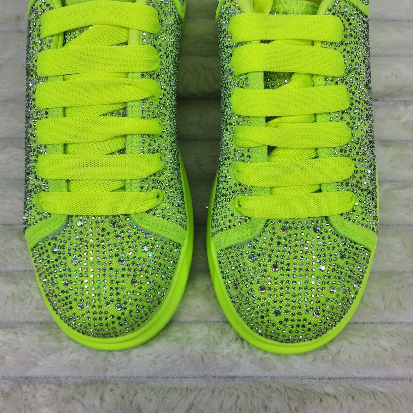 Cush Baby Bright Yellow Rhinestone Sneakers Tennis Shoes - Totally Wicked Footwear