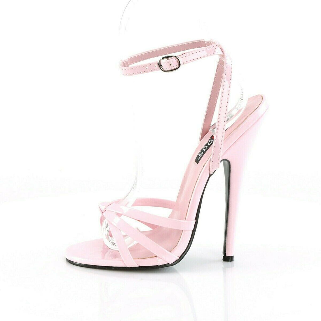 Domina 108 Baby Pink Patent 6" High Heels Strappy Sandal Shoes NY - Totally Wicked Footwear