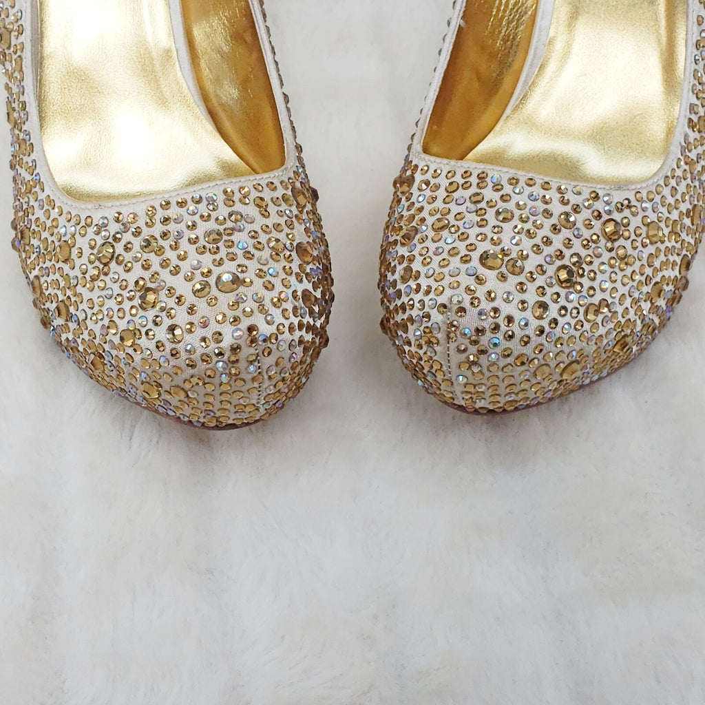 Felicity 20 Champagne Rhinestone Pumps NY - Totally Wicked Footwear