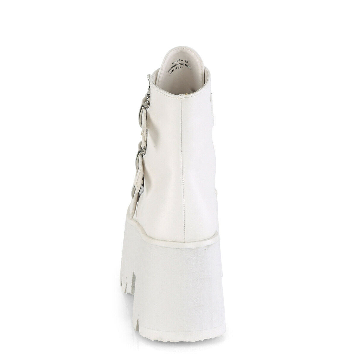 Ashes 55 White Matte Bat 3.5" Platform Heel Combat Goth Punk Boots NY Restocked - Totally Wicked Footwear