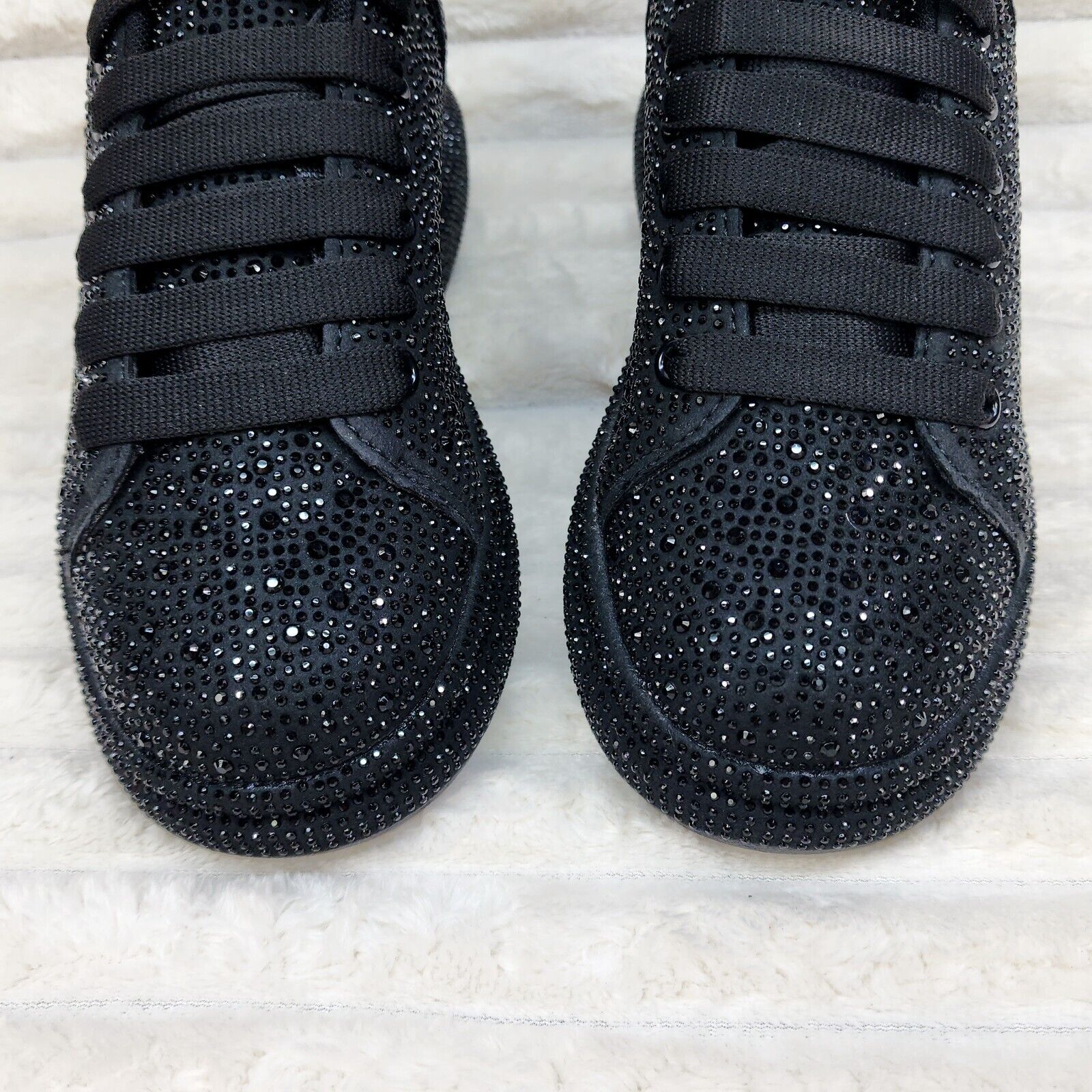 Dazzle Cush Black Rhinestone Platform Sneakers Tennis Shoes - Totally Wicked Footwear