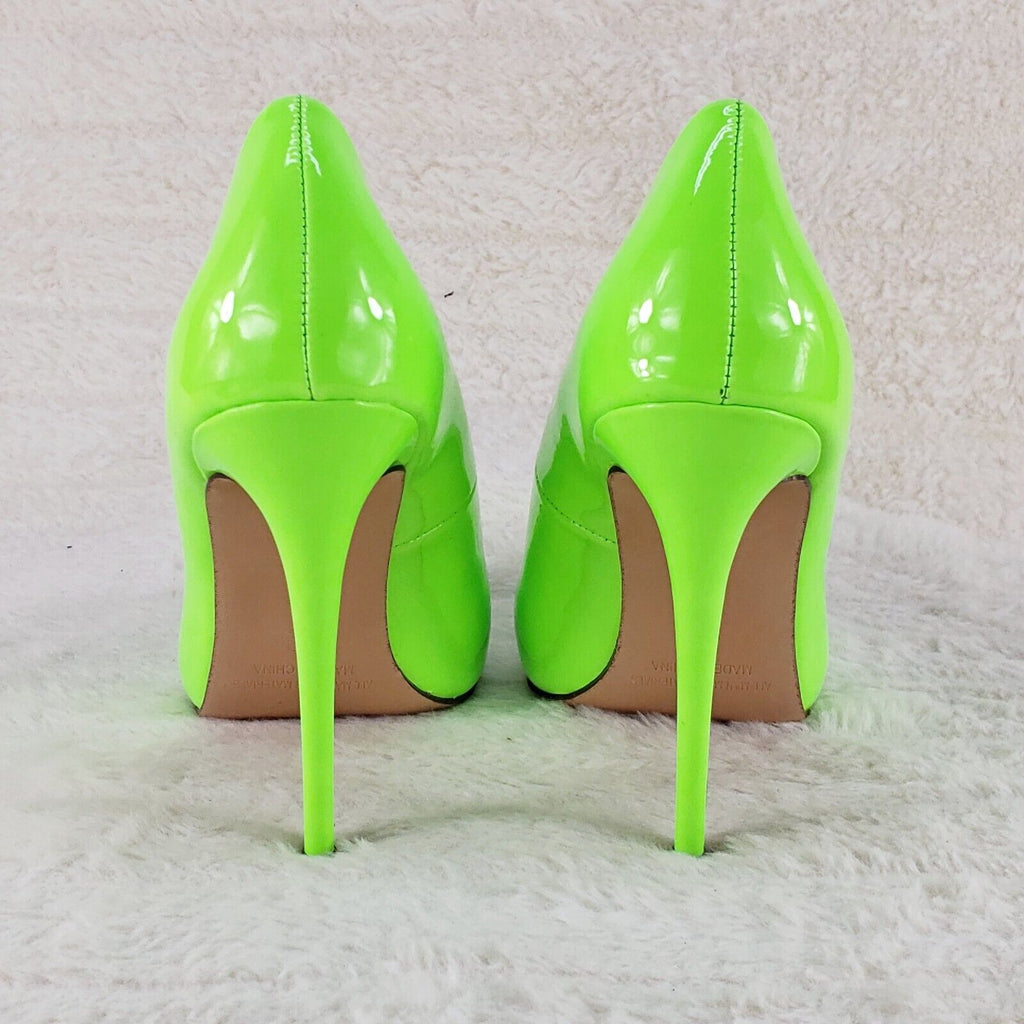 Fabulous Bright Lime Yellow Pointy Toe High Heel Pumps 7-11 - Totally Wicked Footwear