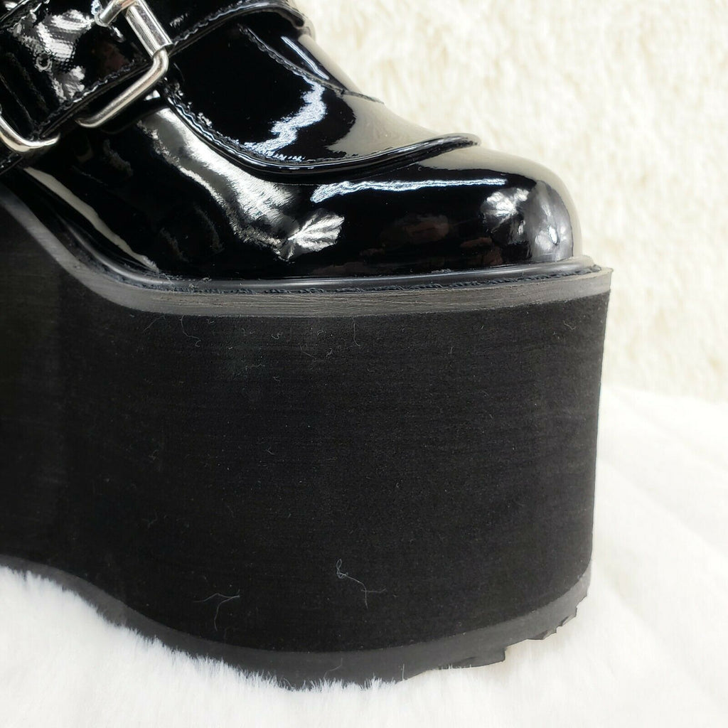 Swing 105 Black Patent Multiple Buckle Ankle Boot 5.5" Platform NY - Totally Wicked Footwear