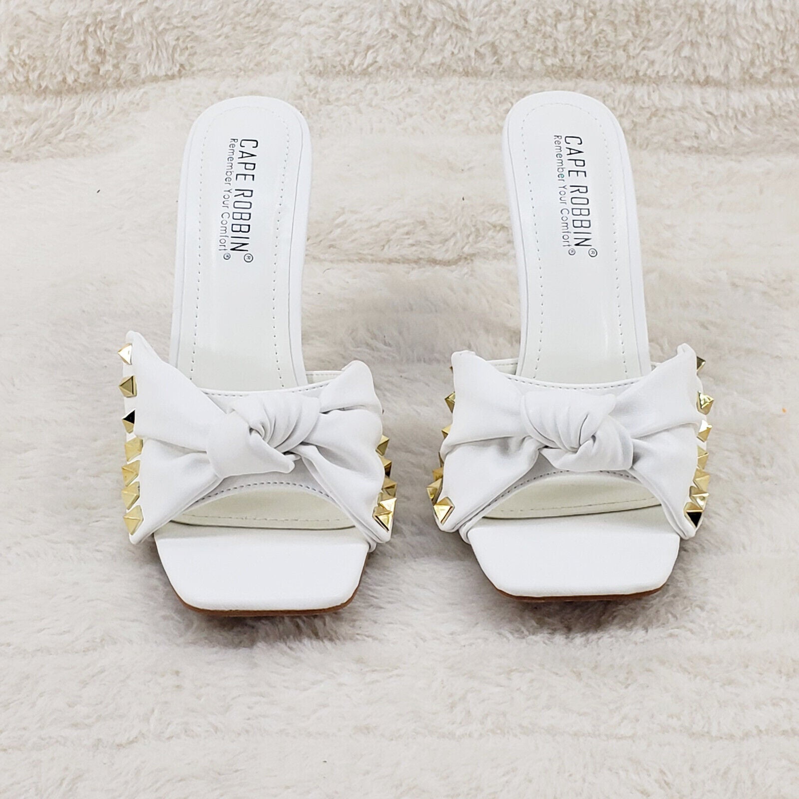 Darian Slip On White Open Toe High Heel Clogs Mules Slides - Totally Wicked Footwear