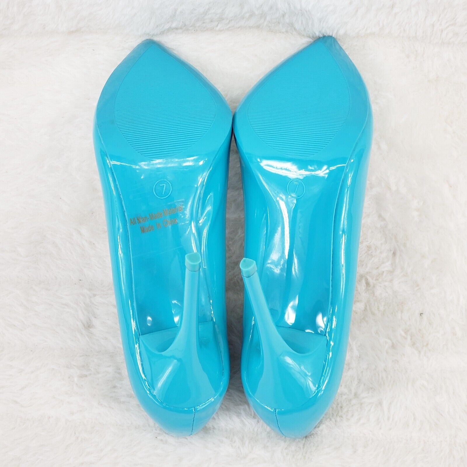 Fabio Turquoise Blue Patent High Heel Shoes Pointy Toe Pump 7-11 - Totally Wicked Footwear