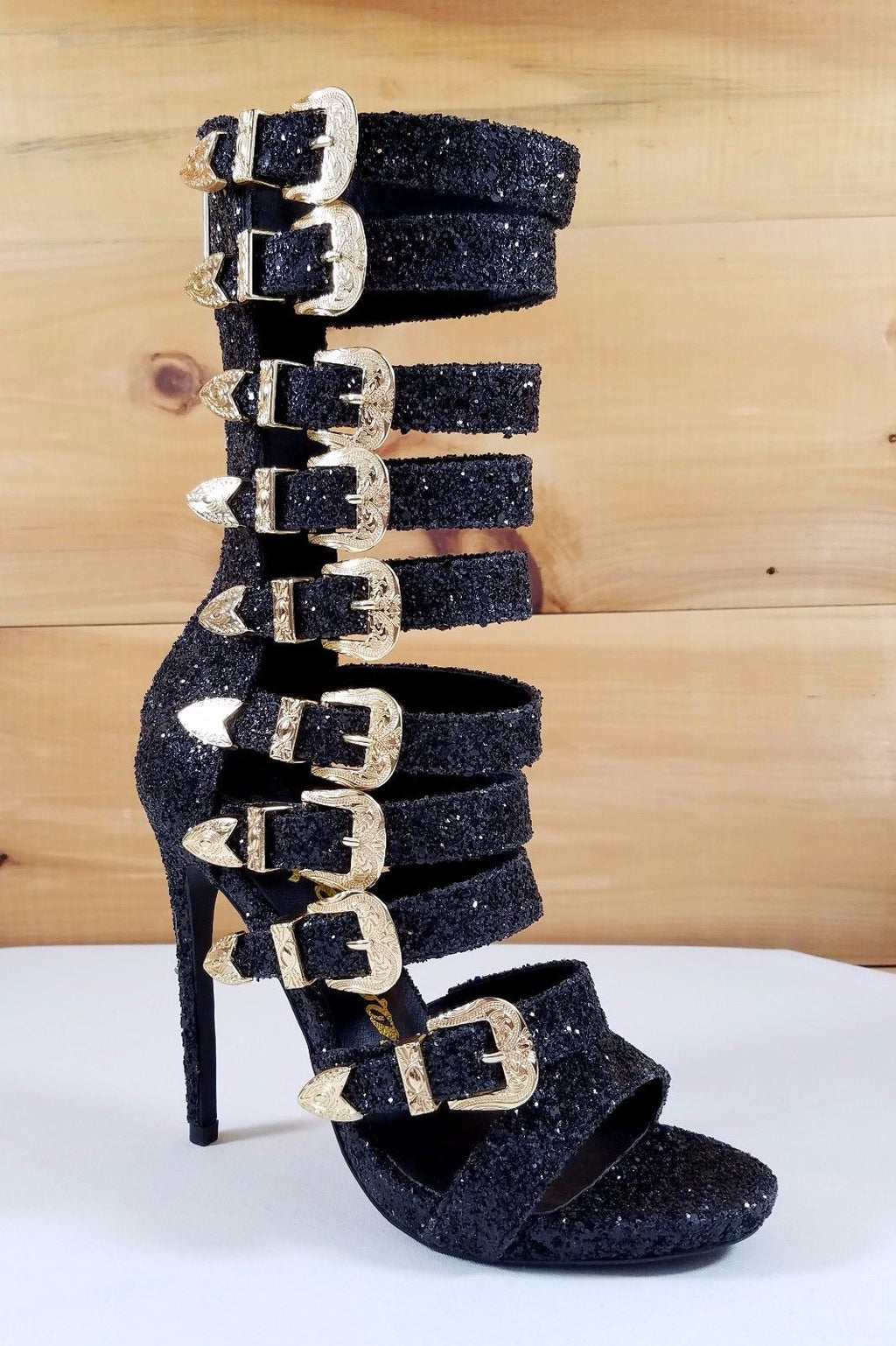 Women's Glitter Block Heel Sandals Fashion Criss Cross Strap - Temu
