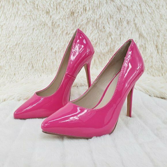 Amuse 20 Hot Pink Patent 5" High Heel Shoes Pumps Sizes 8 9 10 NY - Totally Wicked Footwear