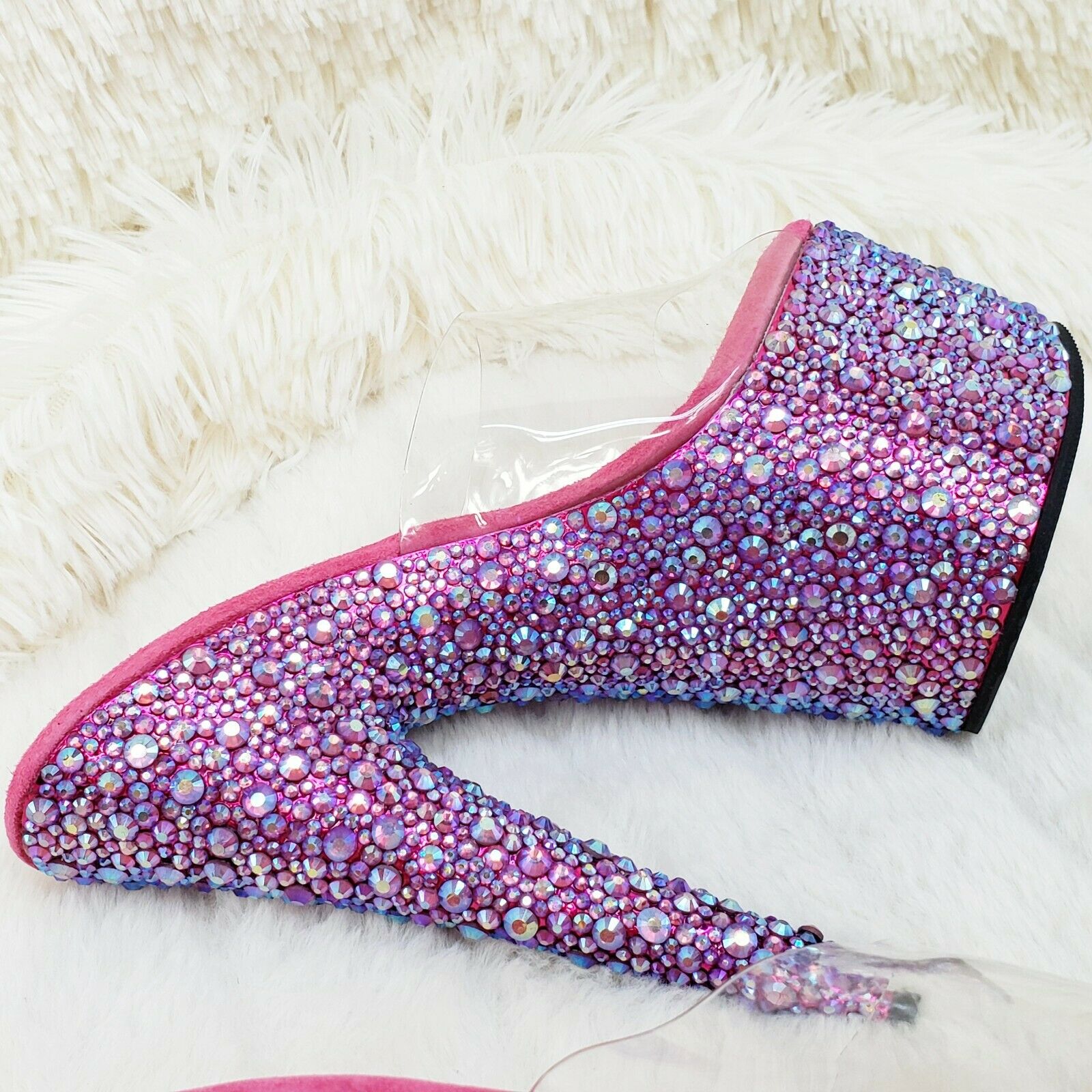 Bejeweled 701MS Iridescent Rhinestone Platform  7" High Heel Slip On Shoe Size 7 - Totally Wicked Footwear