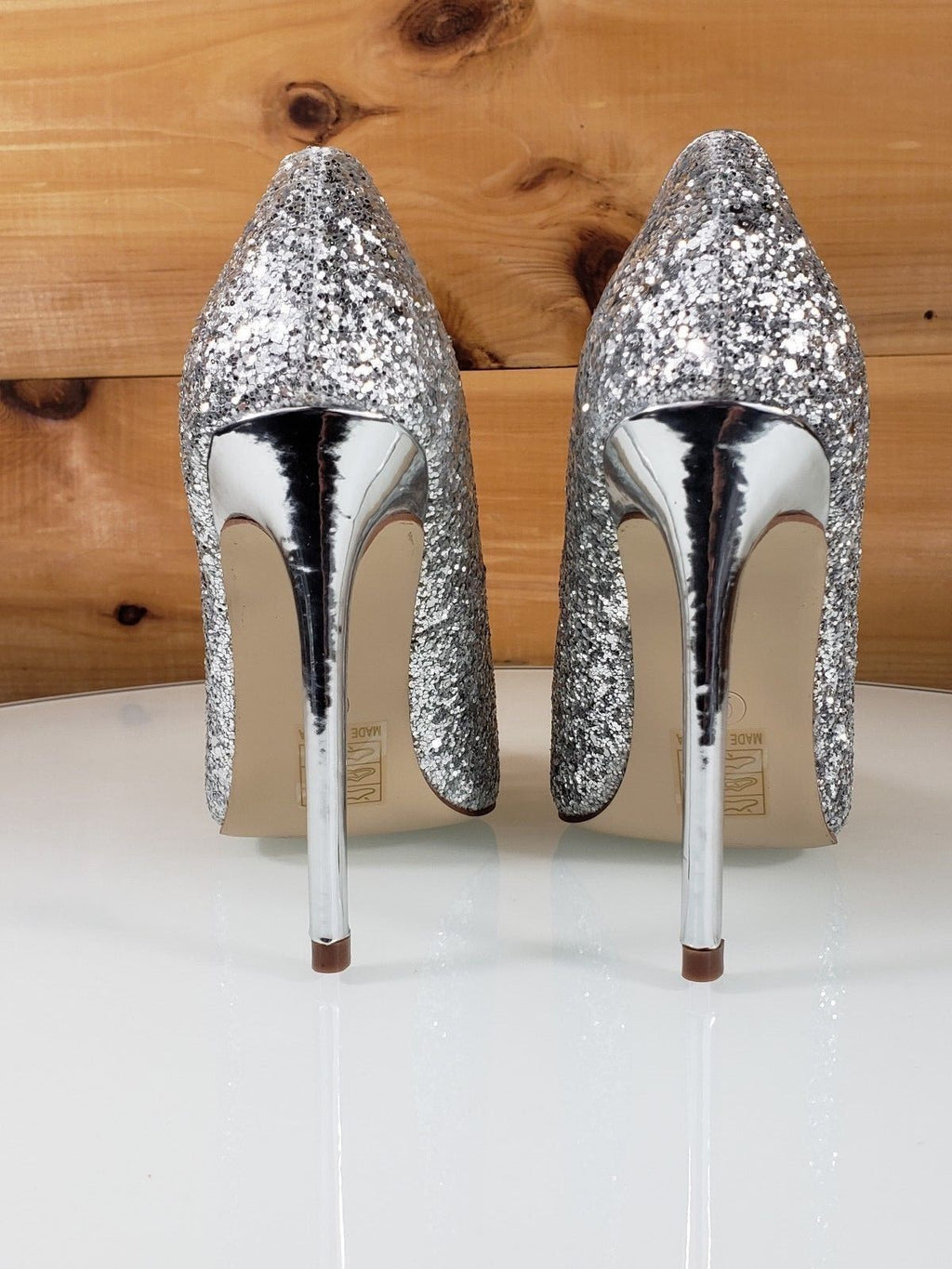 Buy Silver Heeled Shoes for Women by BAMBI Online | Ajio.com