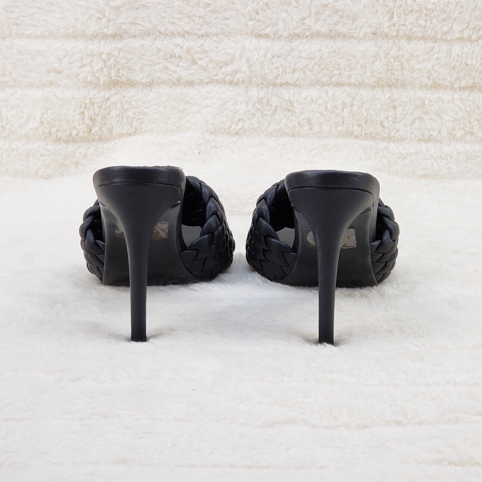 Anson Slip On Black Open Toe High Heel Clogs Mules Slides - Totally Wicked Footwear