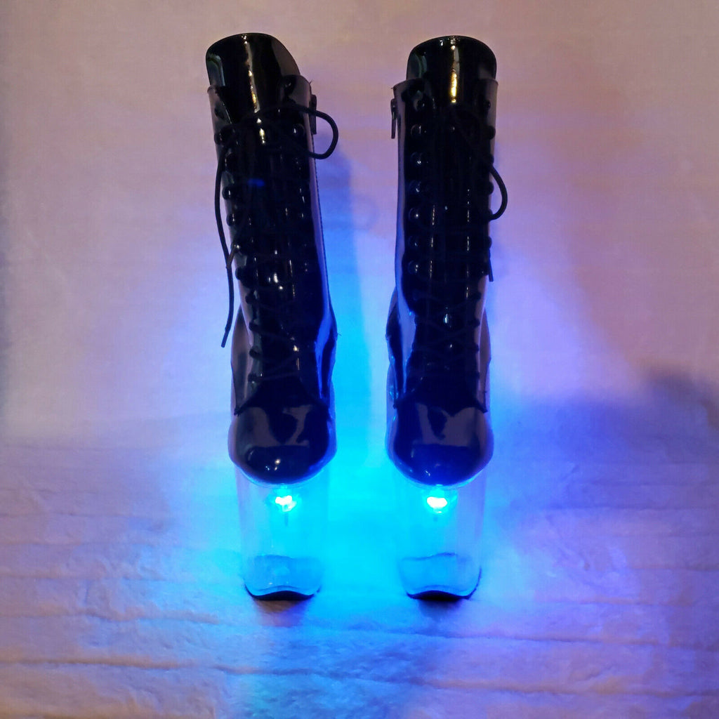Flashdance 1020 LED Multi Light Up Platform Ankle Boots 8 High Heels NY