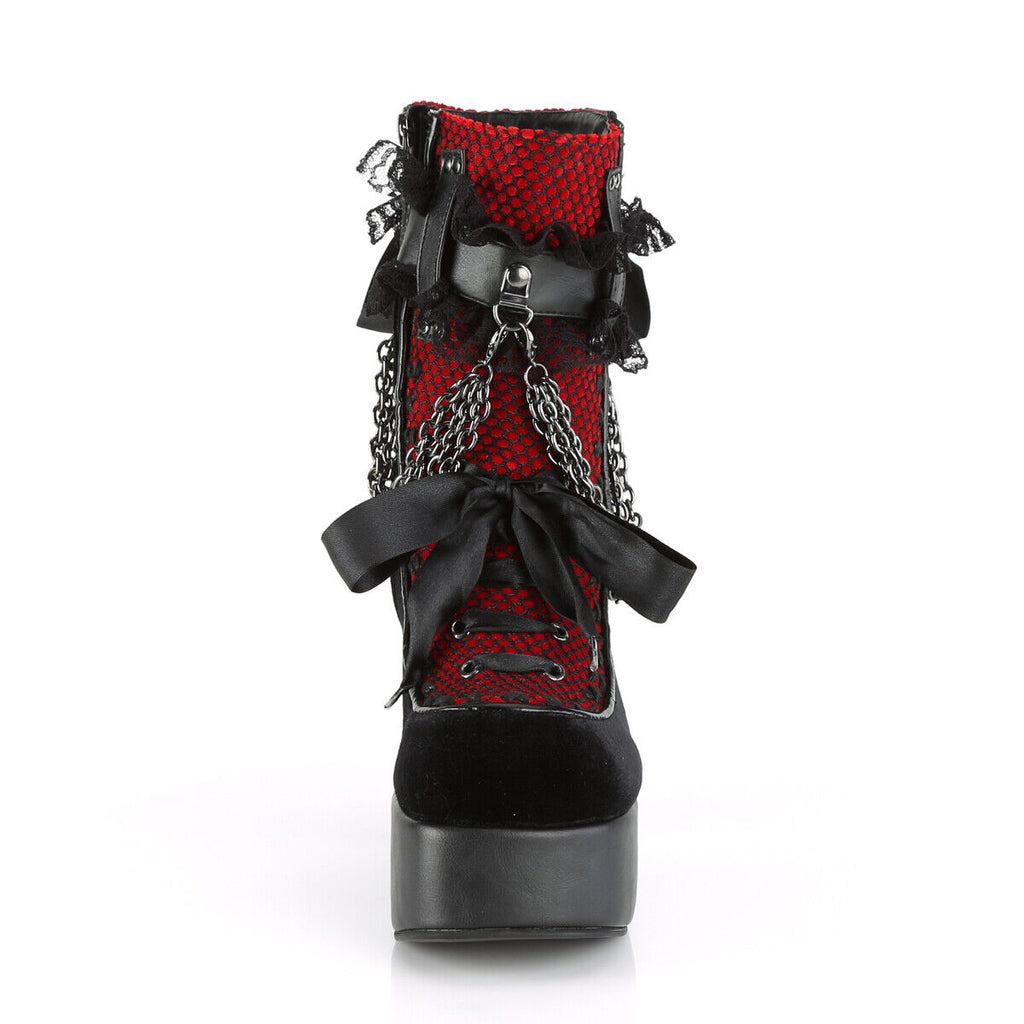 Charade 110 Goth Lolita Chain Chunky Platform Punk Ankle Boots IN HOUSE - Totally Wicked Footwear