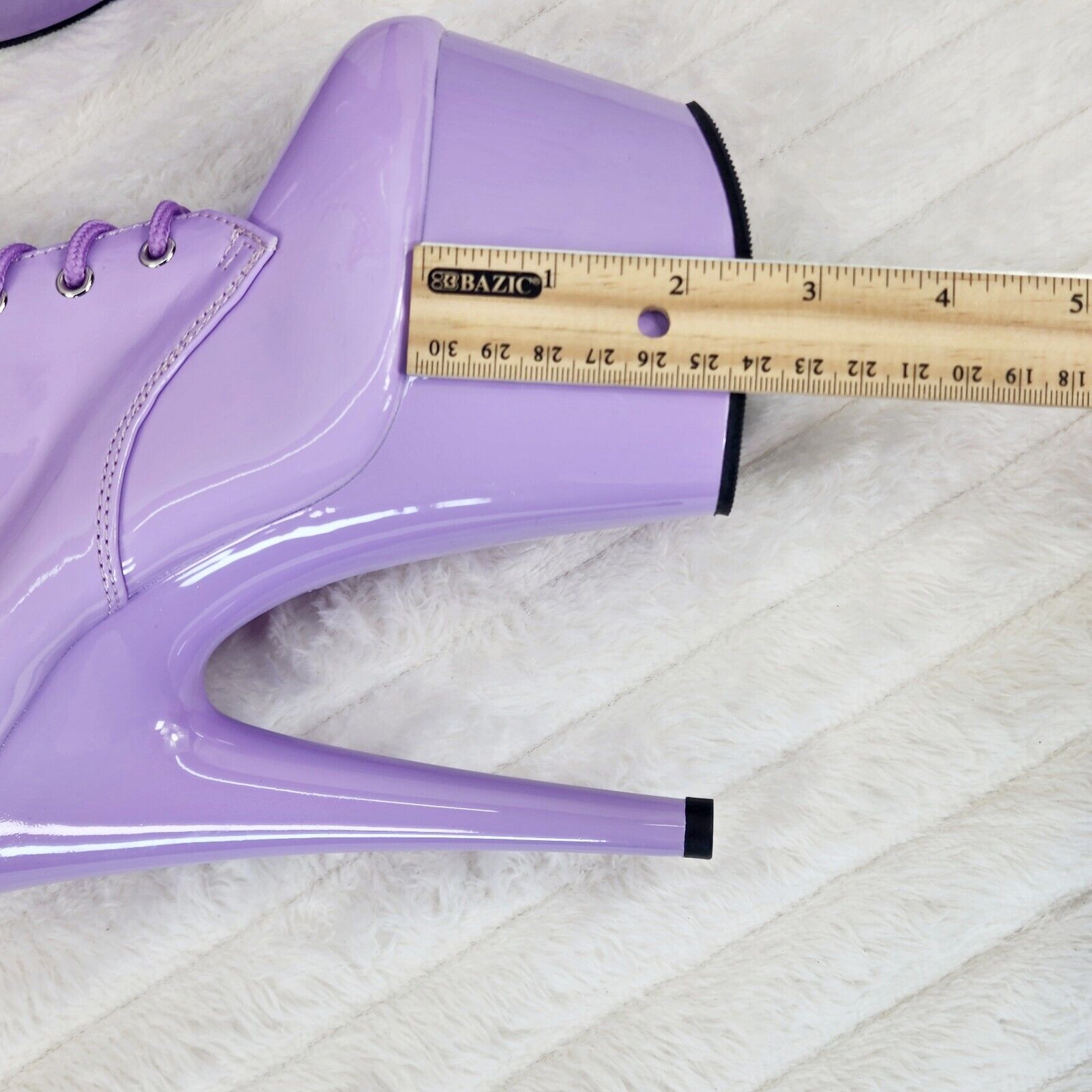 Adore 1020 Lavender Lilac Purple Patent  7" High Heel Platform Ankle Boots NY - Totally Wicked Footwear