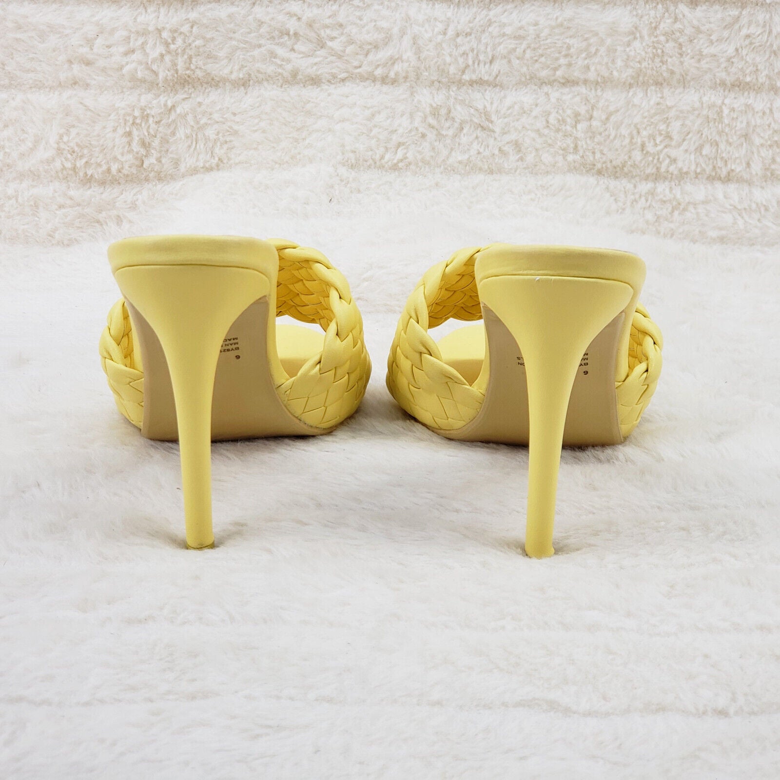 Anson Slip On Yellow Open Toe High Heel Clogs Mules Slides - Totally Wicked Footwear