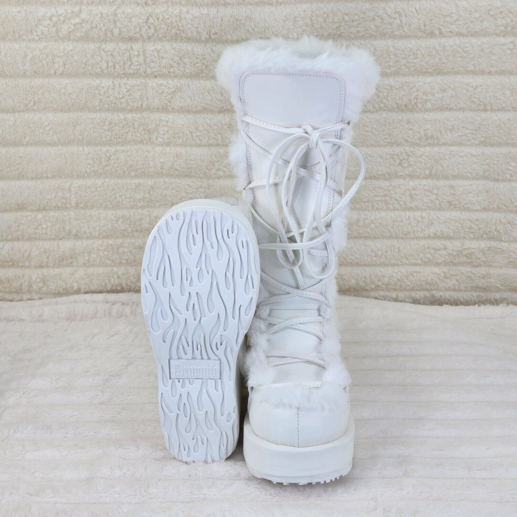 311 Cub Stomper White Mammoth Platform Goth Punk Knee Boots NY Restock - Totally Wicked Footwear