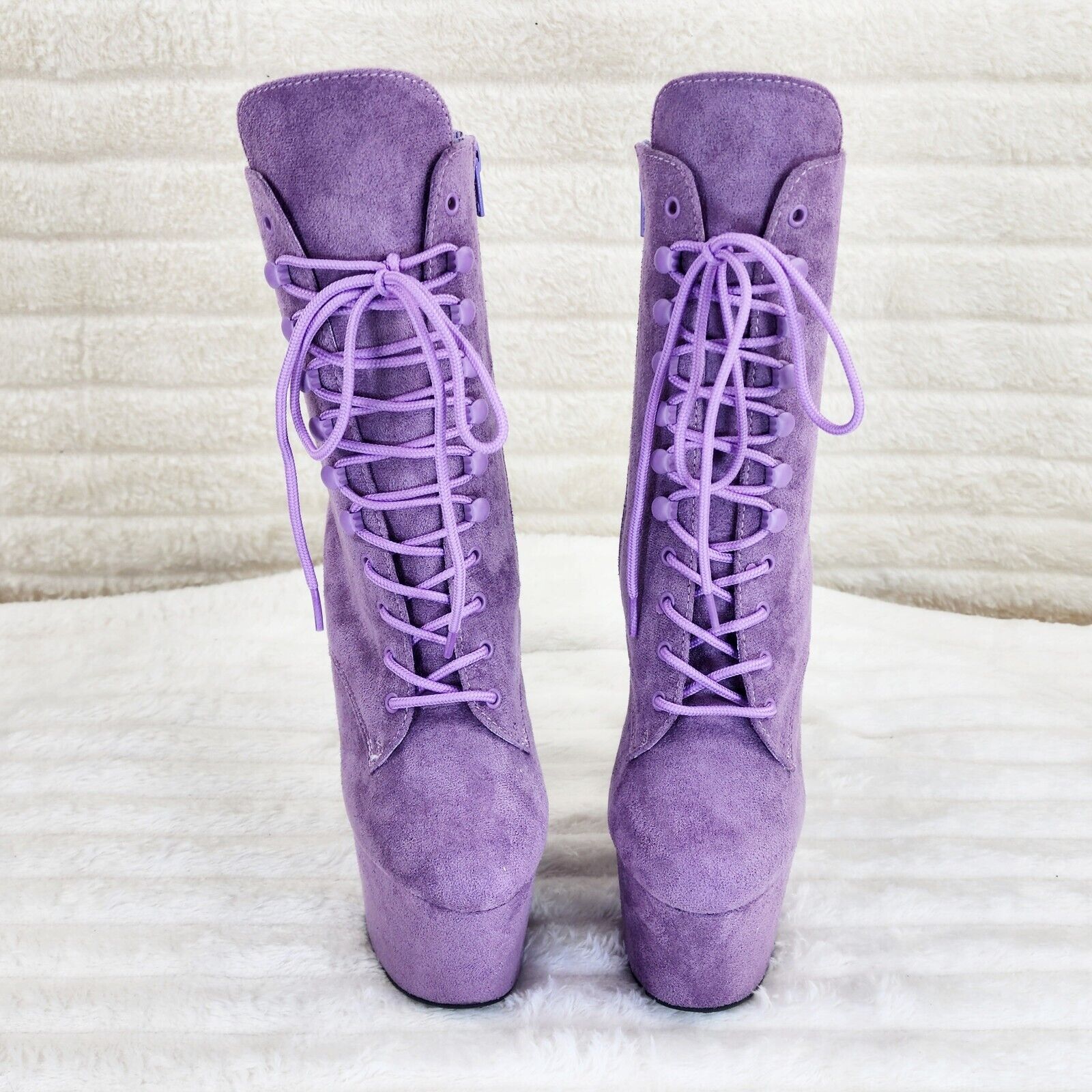 Adore 1020FS Lavender Lilac Purple Faux Suede  7" Heel Platform Ankle Boots NY - Totally Wicked Footwear