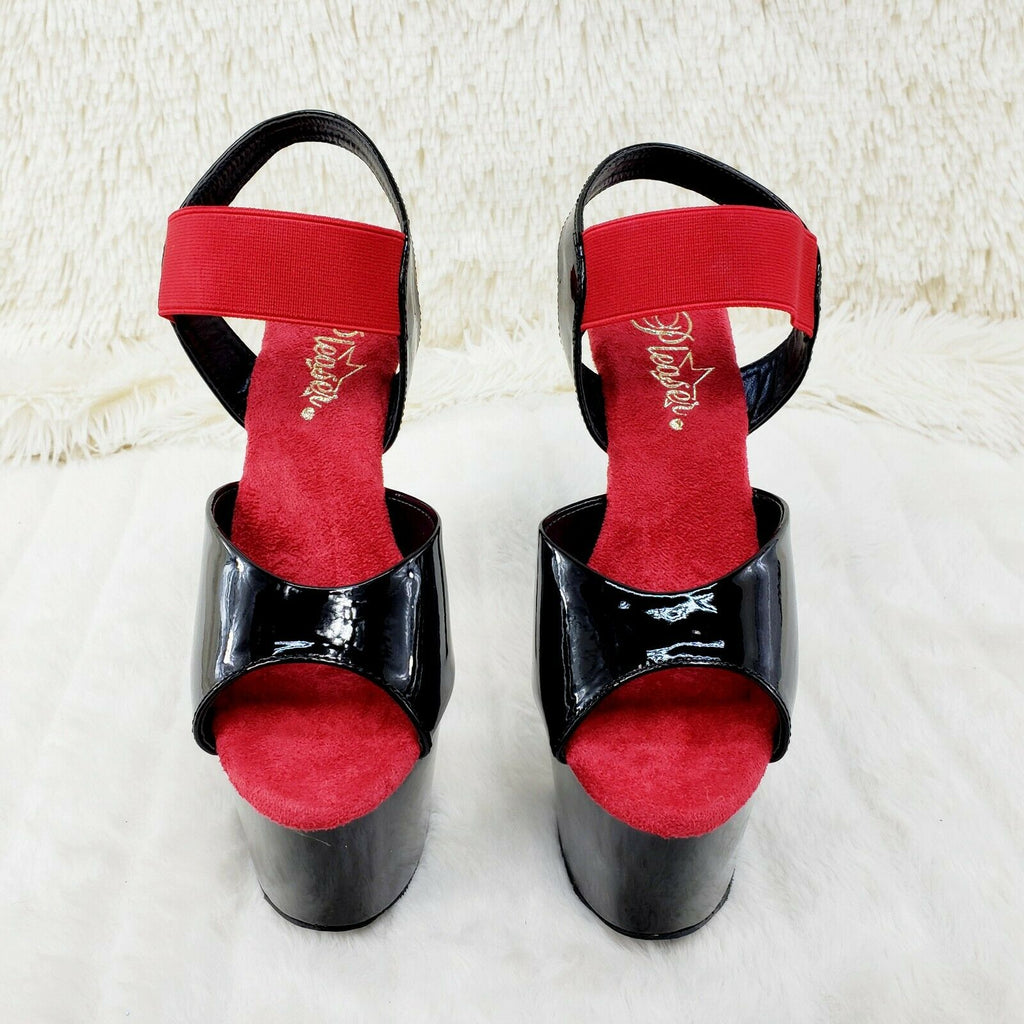 Adore 714 Black Red Slingback Style Platform Shoes Sandals 7" High Heels NY - Totally Wicked Footwear