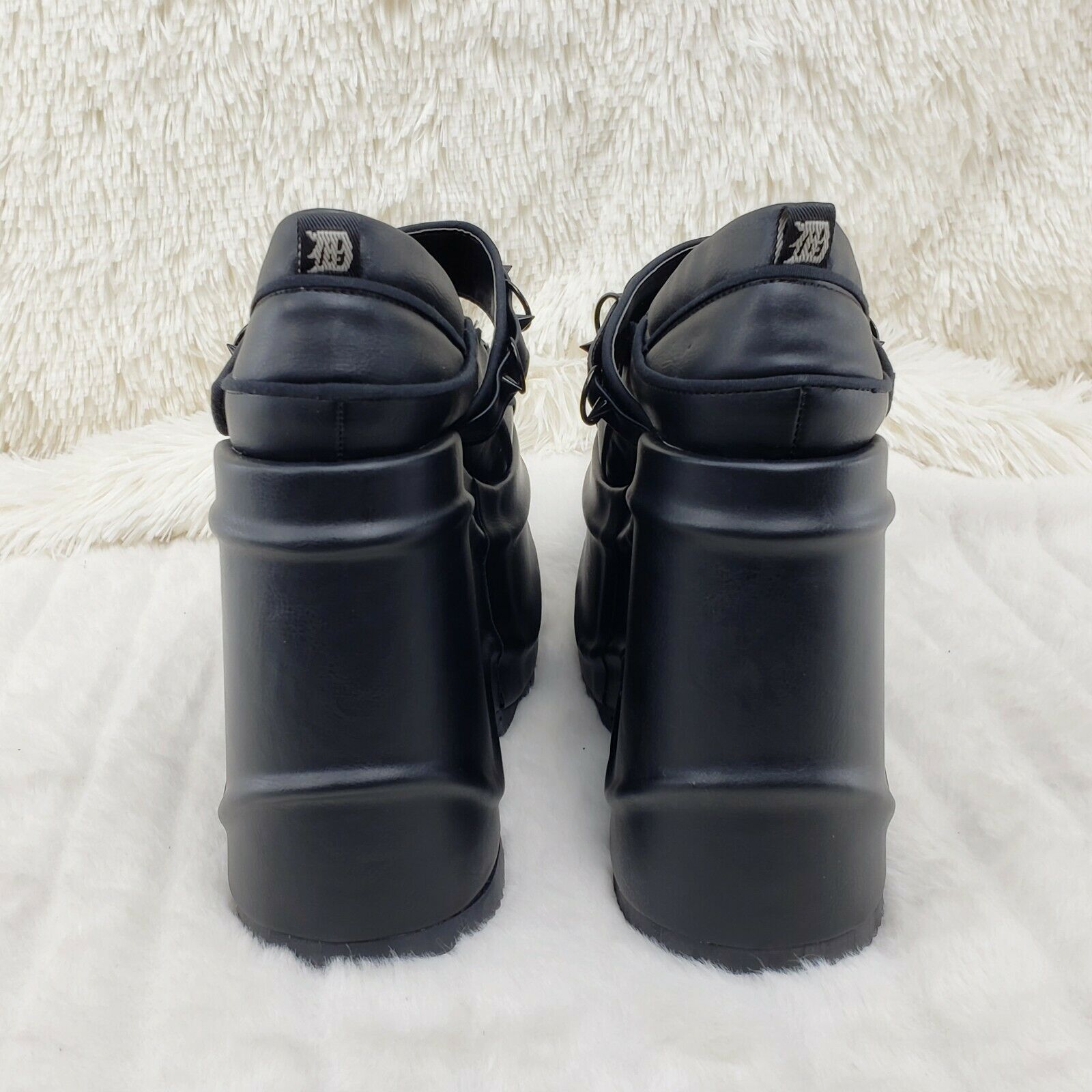 Wave 48- 6" Platform Black Matte Goth Punk Mary Jane Shoes Demonia NY - Totally Wicked Footwear