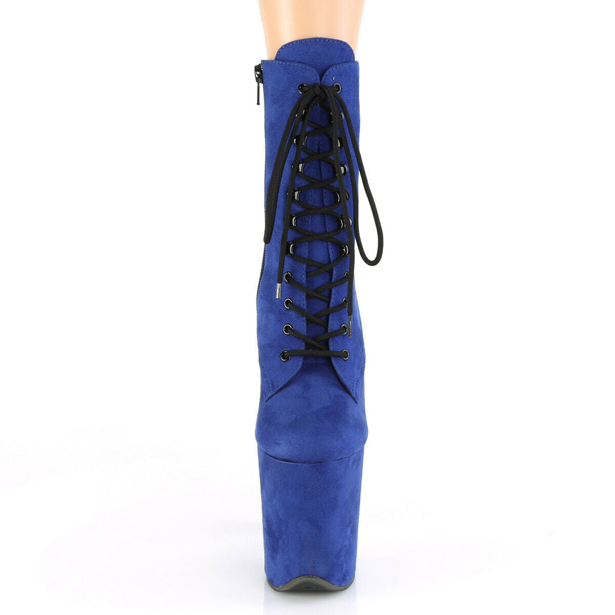 NY Flamingo 1020FS Blue Vegan Suede 8" High Heel Platform Ankle Boot US Size 11 - Totally Wicked Footwear