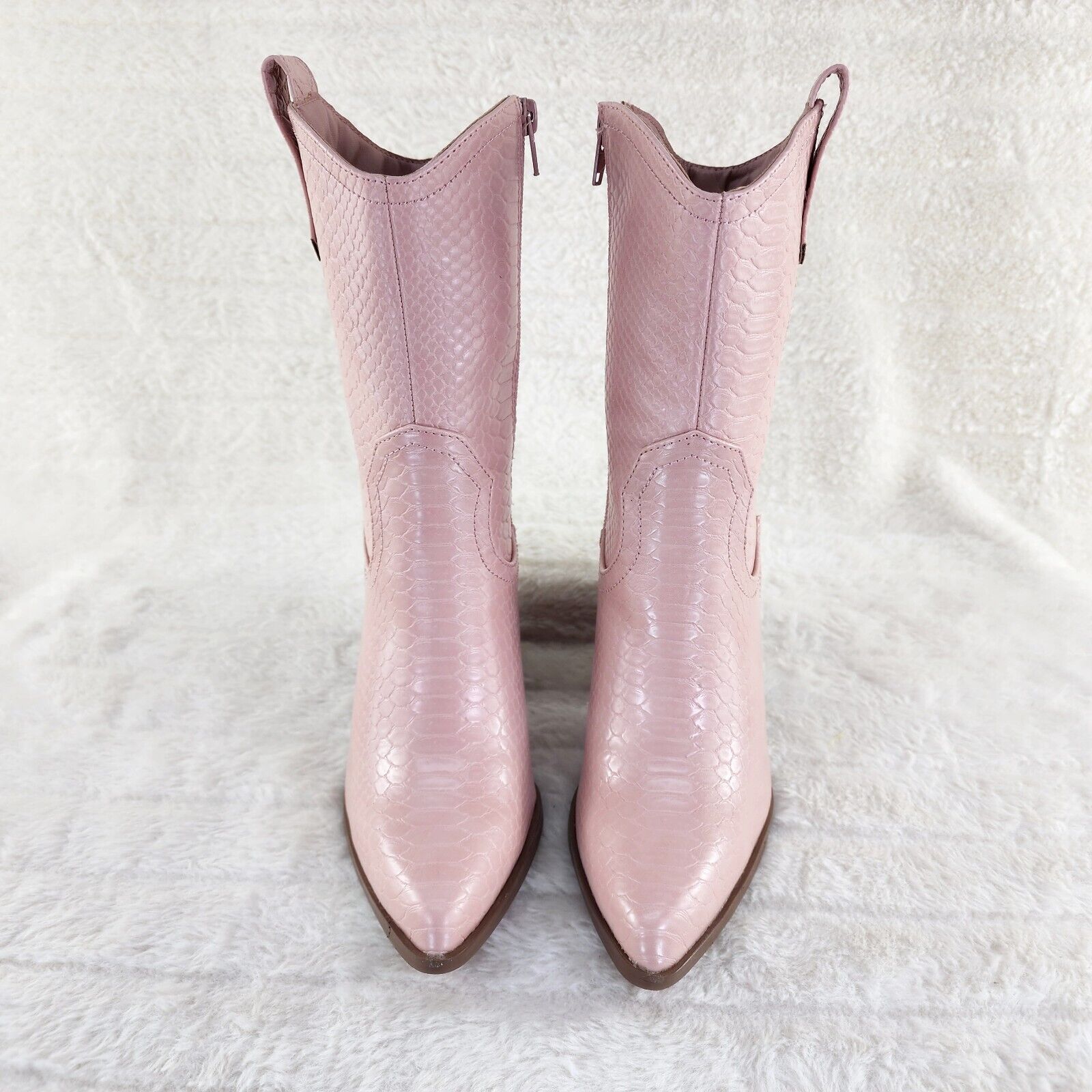 Slayer Pink Snake Cowgirl Cowboy Ankle Boots Western Block Heels US Sizes 7-11 - Totally Wicked Footwear