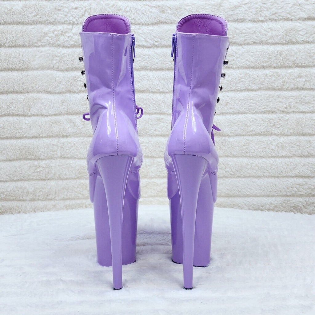Flamingo 1020 Lilac Purple Patent 8" Heel Platform Ankle Boots US 6-12 NY - Totally Wicked Footwear