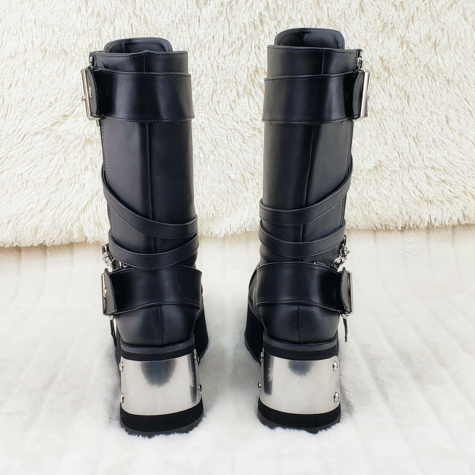 Trashville 250 Multi Strap Goth Punk Rock 3.25" Platform Boot Black Restocked NY - Totally Wicked Footwear