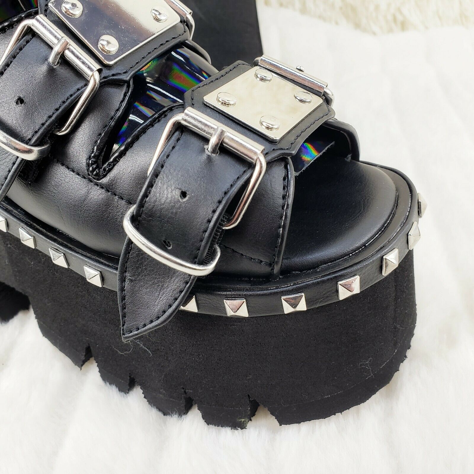 Demonia Ashes 70 Black 3.5" Platform Heel Goth Punk Sandal Boots NY - Totally Wicked Footwear