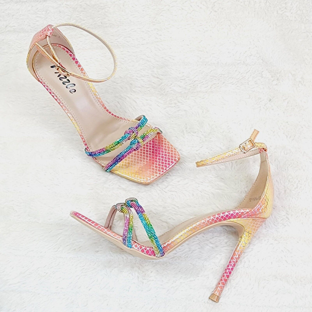 Symm Colorful Rhinestone Strap High Heel Stiletto Shoes - Totally Wicked Footwear