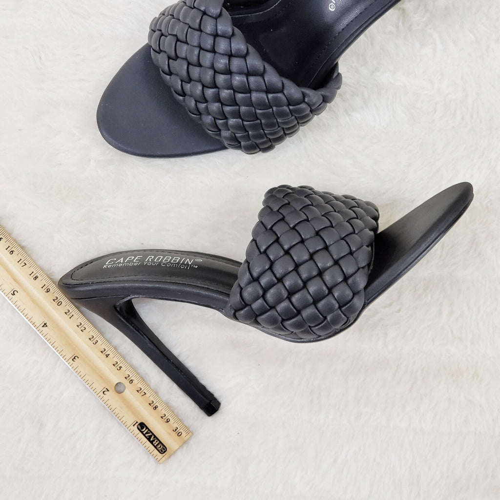 Anson Slip On Black Open Toe High Heel Clogs Mules Slides - Totally Wicked Footwear