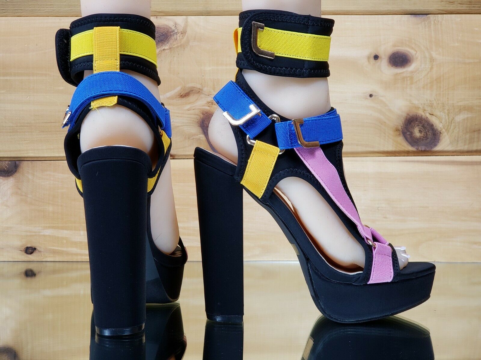 Women Peep Toe Block High Heels Slipper Summer Hollow Out Sandals Platform  Shoes | eBay