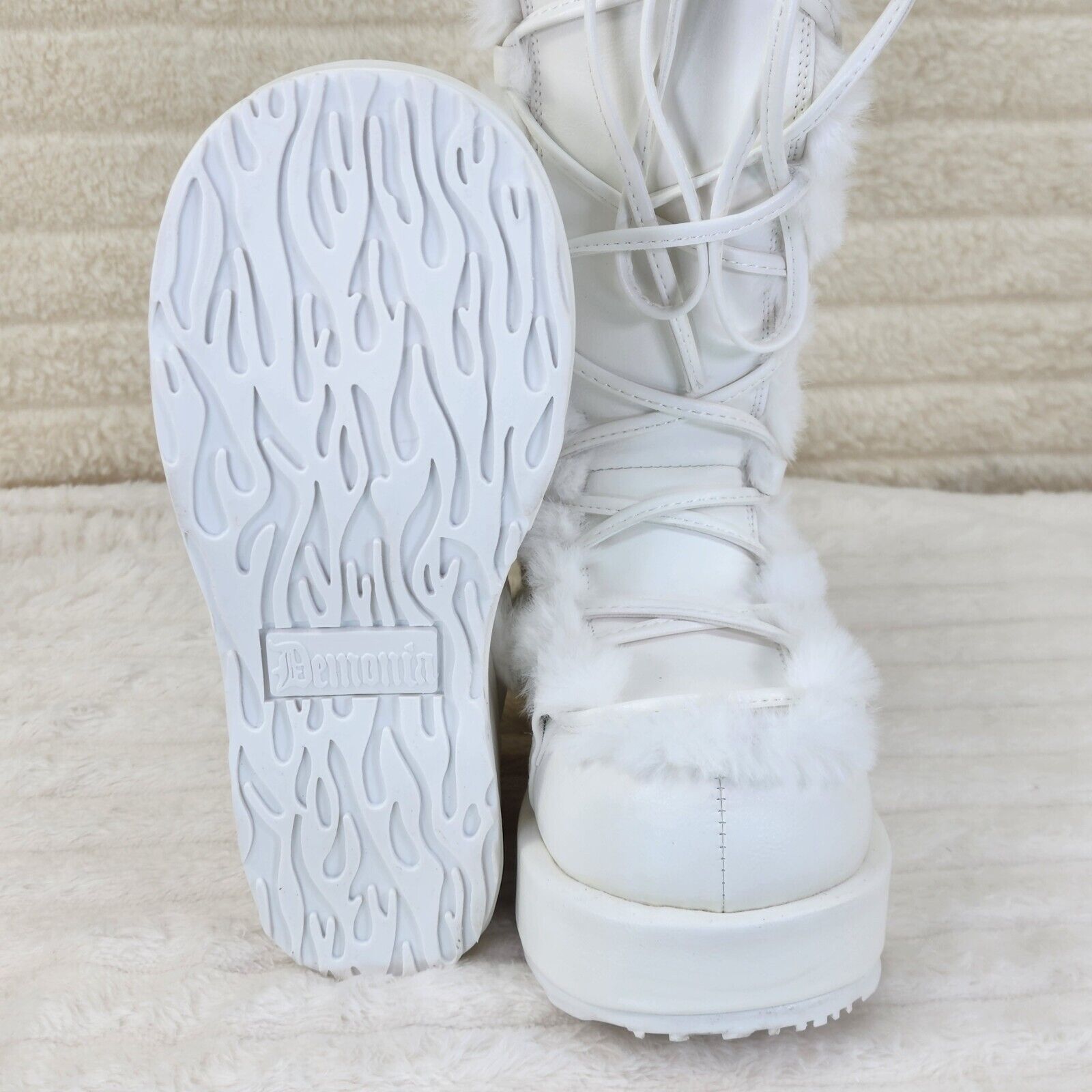 311 Cub Stomper White Mammoth Platform Goth Punk Knee Boots NY Restock - Totally Wicked Footwear