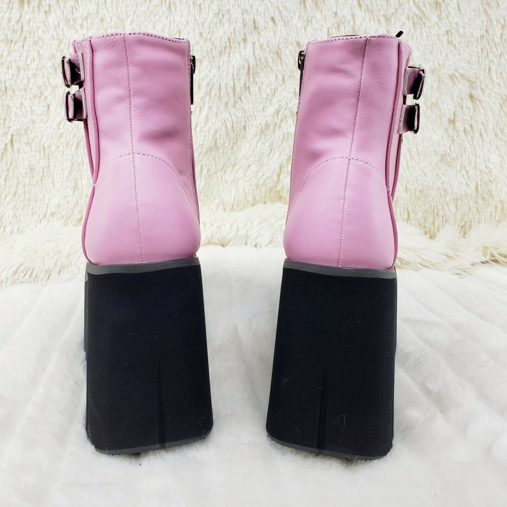 Kera 21 Pink Ankle Boot 4.5" Platform Cuff Straps Goth Punk Rock 6-11 NY - Totally Wicked Footwear