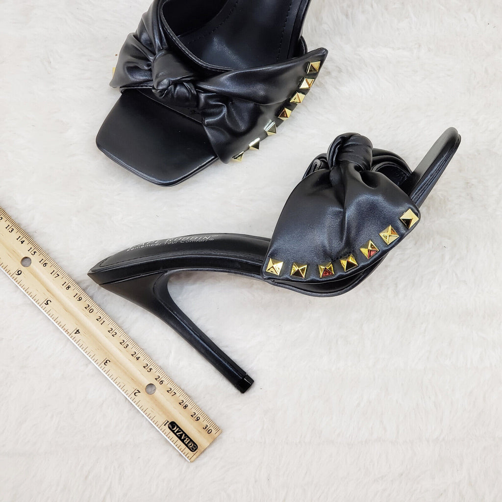 Darian Slip On Black Open Toe High Heel Clogs Mules Slides - Totally Wicked Footwear