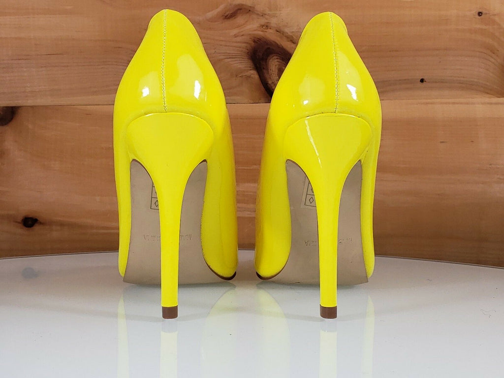 Qupid Bright Neon Yellow Vinyl Patent Party Heeled Sandals in 2023 |  Sandals heels, Kitten heel sandals, Party heels