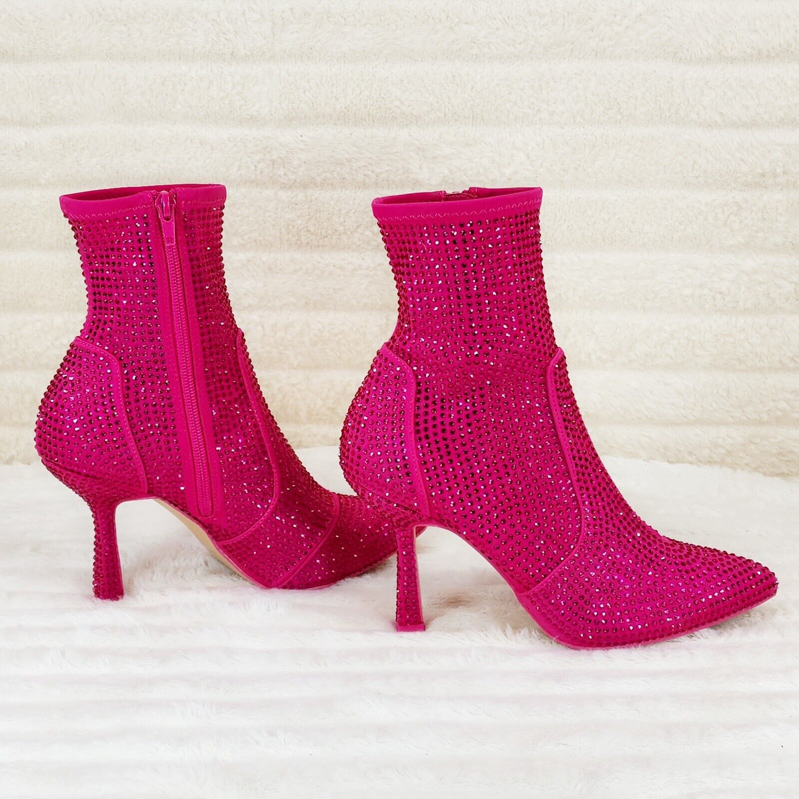 Hot pink boots heels best sale