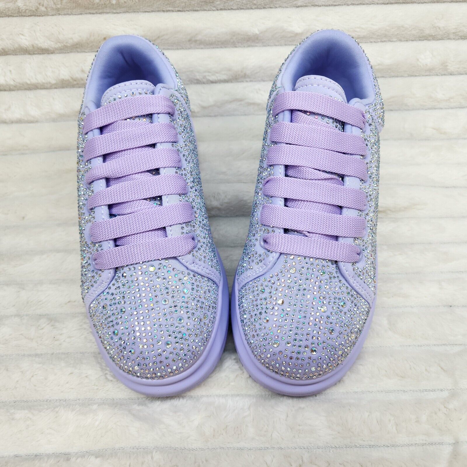 Cush Baby Lilac Purple Rhinestone Sneakers Tennis Shoes - Totally Wicked Footwear