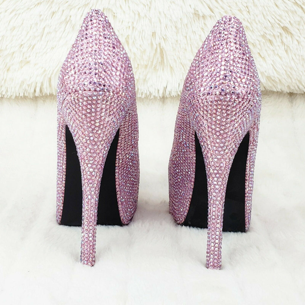 Teeze Rhinestone Collection Platform Stiletto Pumps Shoe Baby Pink US Size 8 - Totally Wicked Footwear