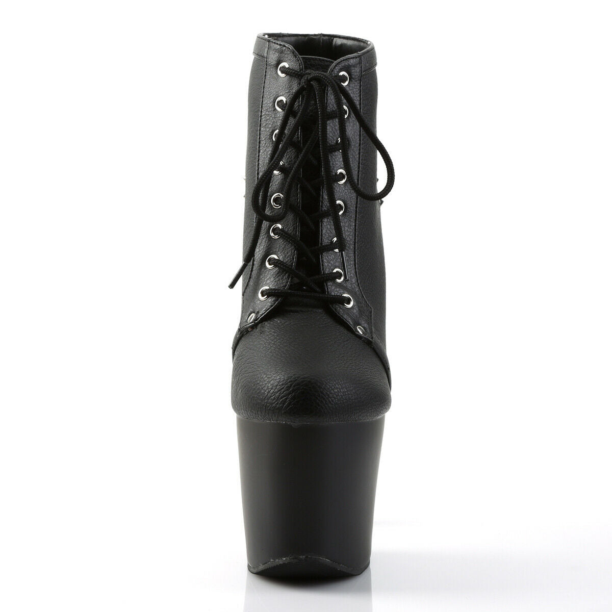 Fearless 700-28 Black Matte 7" Spiked Stud High Heel Platform Ankle Boots - Totally Wicked Footwear