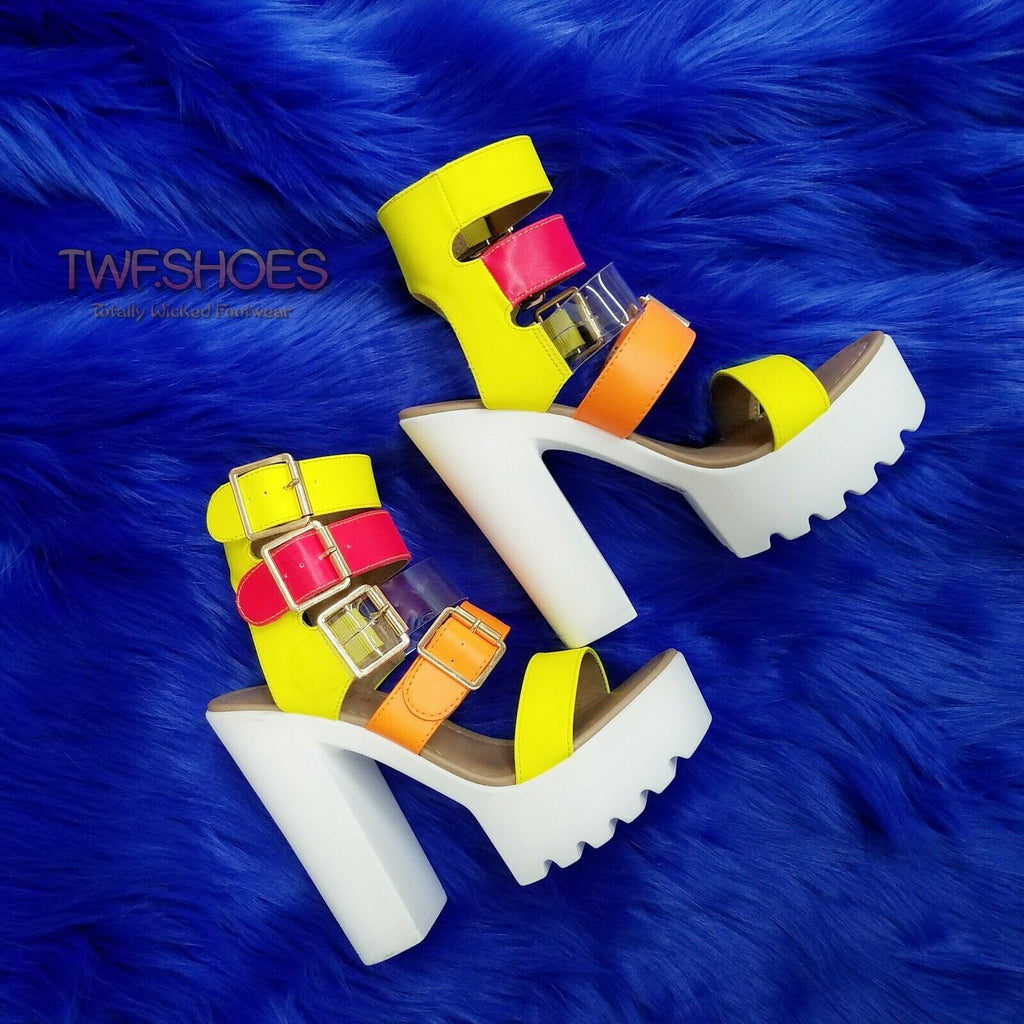 Neon cheap platform shoes