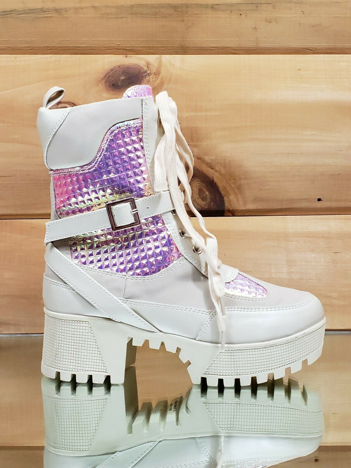Cape Robbin Purple Lug-Sole Hi-Top Sneaker Boot - Women