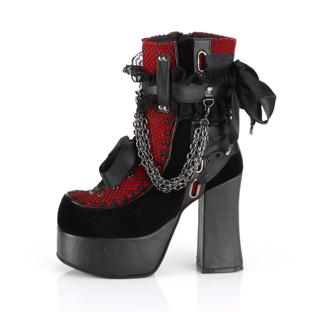 Charade 110 Goth Lolita Chain Chunky Platform Punk Ankle Boots IN HOUSE - Totally Wicked Footwear