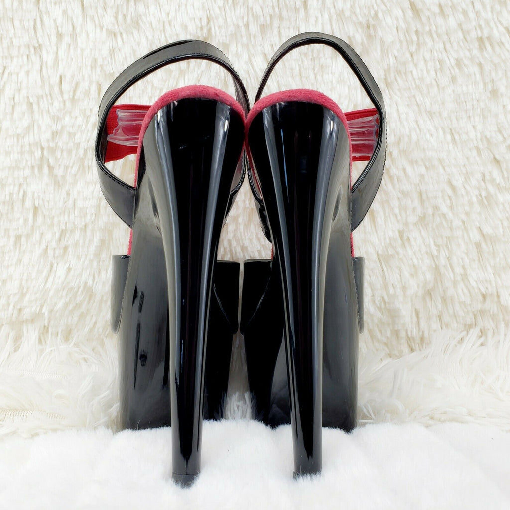Adore 714 Black Red Slingback Style Platform Shoes Sandals 7" High Heels NY - Totally Wicked Footwear