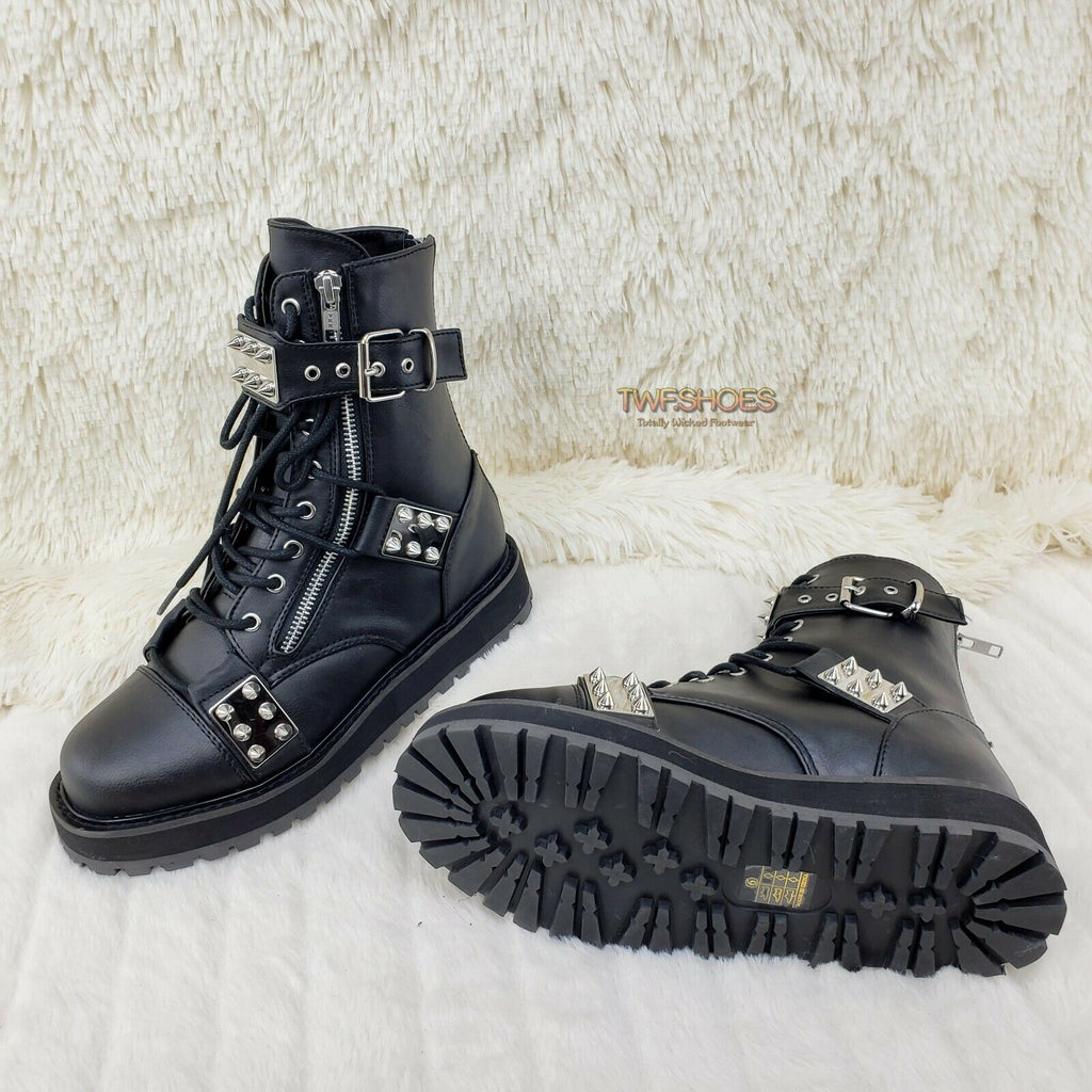 Valor 280 Goth Combat Biker Ankle Boots Black Matte Men US Sizes NY RESTOCK - Totally Wicked Footwear