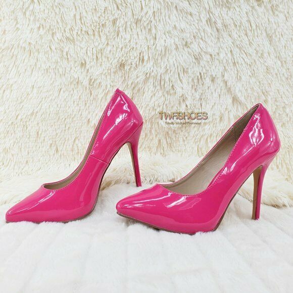 Amuse 20 Hot Pink Patent 5" High Heel Shoes Pumps Sizes 8 9 10 NY - Totally Wicked Footwear